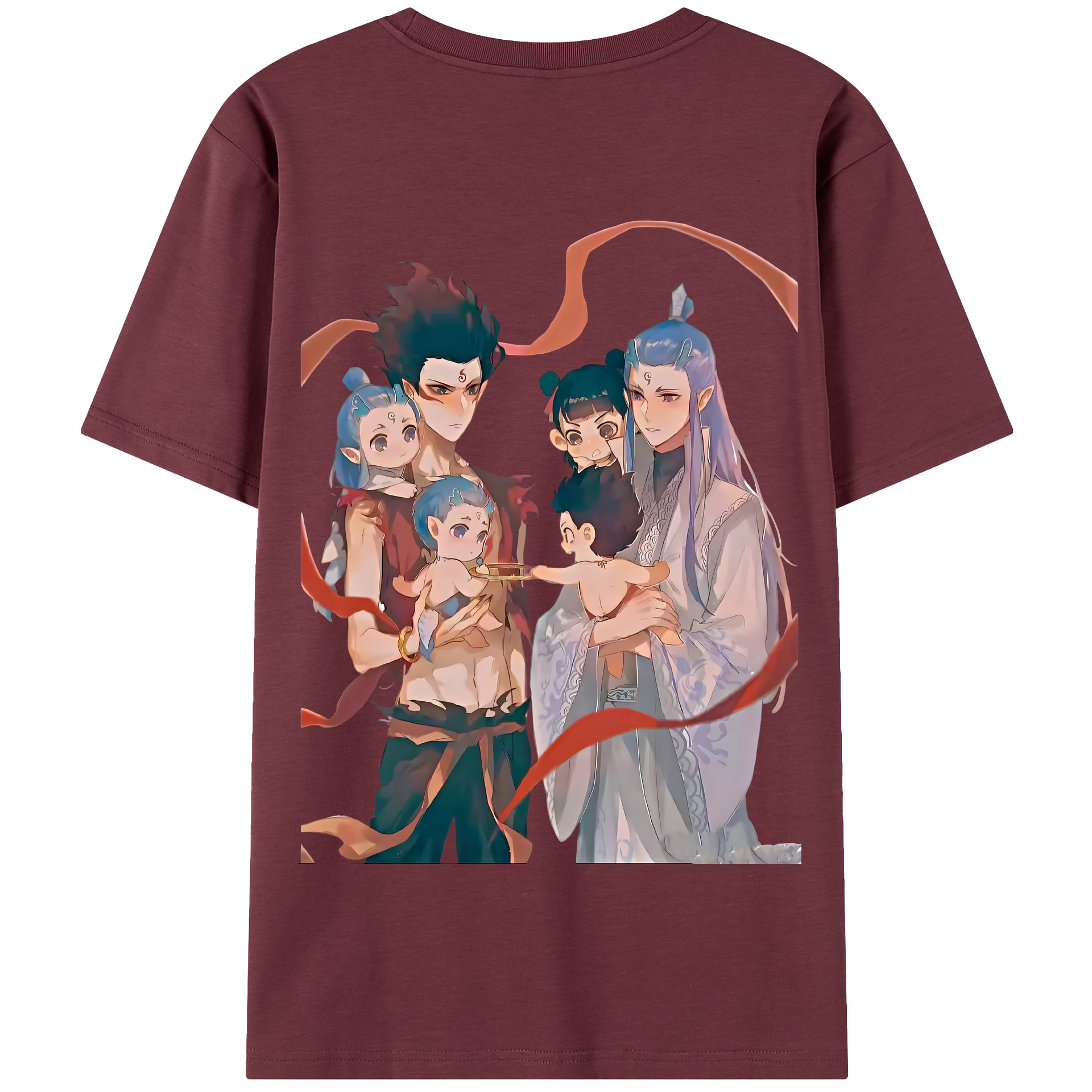 （画像用） Ne Zha 2 ナタ 魔童の大暴れ 綿100％半袖Tシャツ（背面プリント）